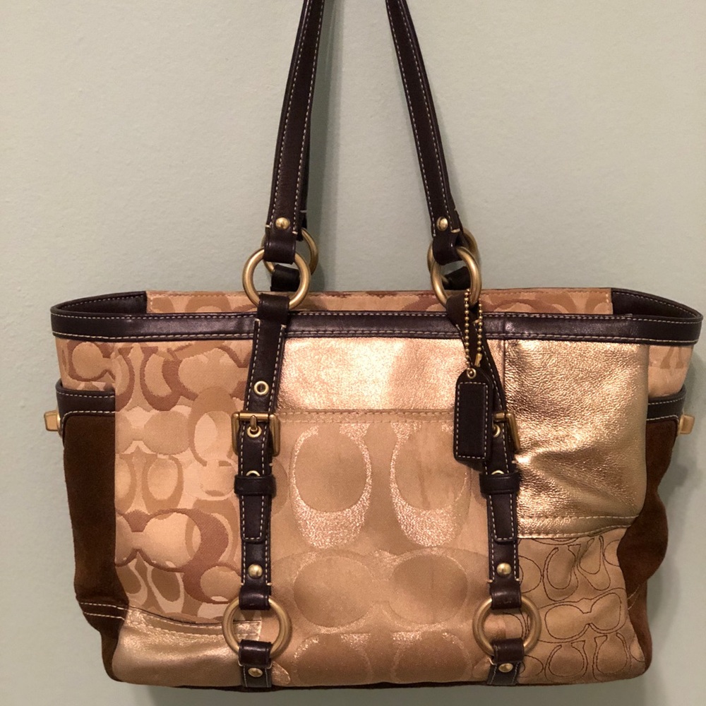 Coach Gold/brown Tote Bag